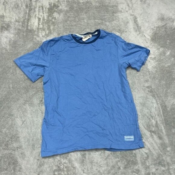 Scotch & Soda Amsterdam Blue Ribbed Cotton Crewneck T-Shirt M 6861 - Picture 1 of 8